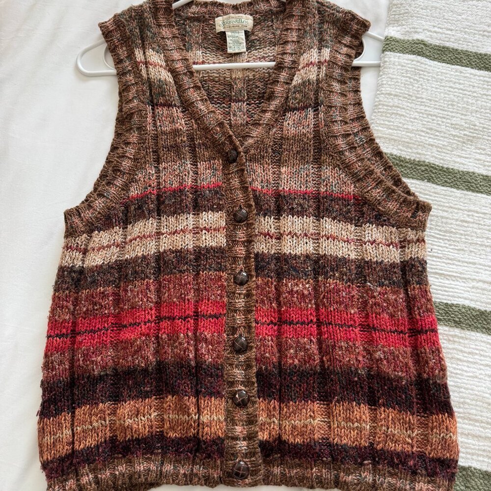 Vintage Y2K St Johns Bay Sleeveless Knit Striped Vest